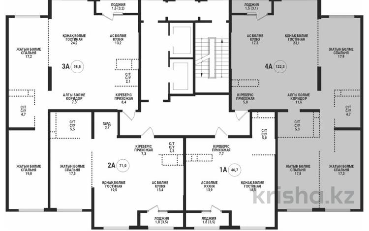 4-бөлмелі пәтер · 123 м² · 13/16 қабат, Каныша Сатпаева 90/55Б, бағасы: 90 млн ₸ в Алматы, Бостандыкский р-н — фото 2
