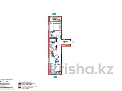 2-комнатная квартира · 48 м² · 3/6 этаж, Бауыржана Момышулы 11/21а за 35 млн ₸ в Алматы, Алатауский р-н