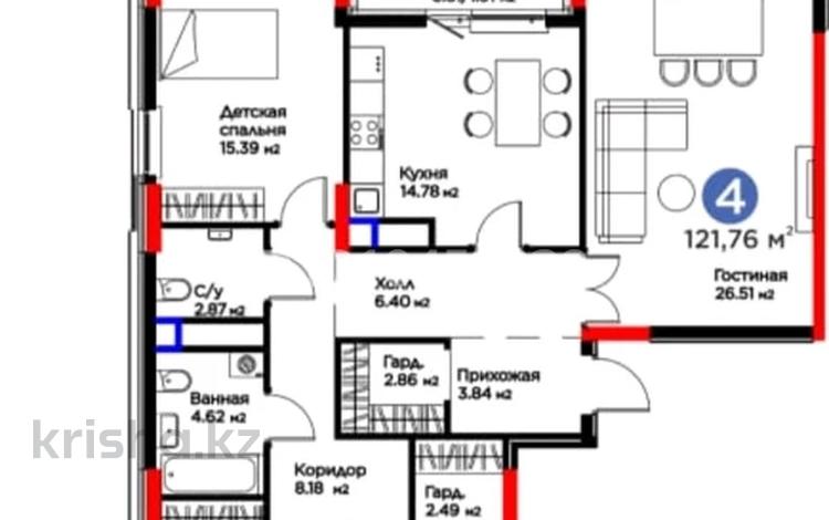 4-бөлмелі пәтер · 122 м² · 11/14 қабат, Бухар жырау 33 — Бухар жырау, бағасы: ~ 88.9 млн ₸ в Астане, Есильский р-н — фото 17