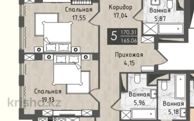 5-комнатная квартира, 171 м², 19/22 этаж, Акмешит 1 за 135.5 млн 〒 в Астане, Есильский р-н — фото 22
