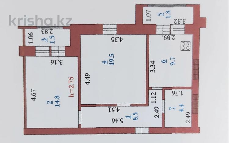 2-бөлмелі пәтер · 60.2 м² · 4/9 қабат, Алтын орда ш/а., бағасы: 26.5 млн ₸ в Актобе, мкр. Алтын орда — фото 2