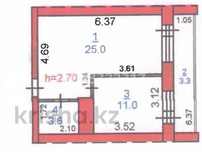 1-комнатная квартира, 42 м², 9/9 этаж, Военный городок за 17 млн 〒 в Костанае