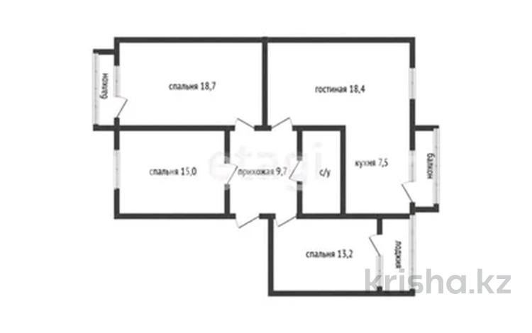 3-бөлмелі пәтер · 90 м², Садовая 27, бағасы: 25 млн ₸ в Костанае — фото 2