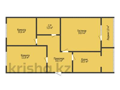 3-бөлмелі пәтер · 68.8 м² · 2/5 қабат, Абая 160, бағасы: 34.2 млн ₸ в Костанае