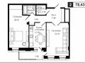 2-комнатная квартира · 75 м² · 4/7 этаж, Касым Аманжолова 22а за 53.5 млн ₸ в Астане, Сарайшык р-н