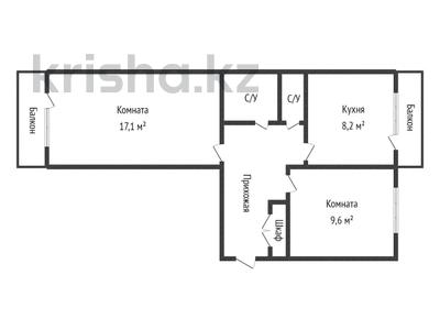 2-комнатная квартира, 53.8 м², 5/5 этаж, МИХАЭЛИСА — 45 АПТЕКА за 17.4 млн 〒 в Усть-Каменогорске