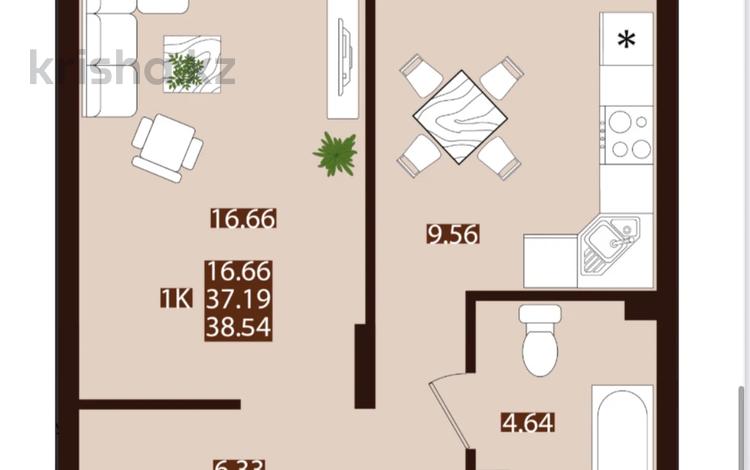 1-бөлмелі пәтер · 39 м² · 4/7 қабат, ул. Е 669 27, бағасы: 22.9 млн ₸ в Астане, Есильский р-н — фото 2