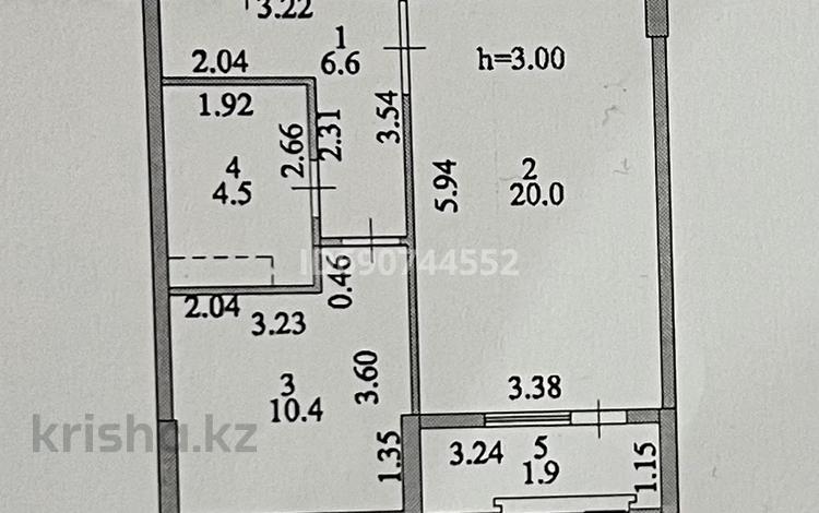 1-комнатная квартира, 43.4 м², 5/12 этаж, Сыганак 24