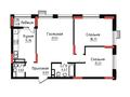 3-комнатная квартира · 88.94 м², Чингиз Айтматов 24/4 за ~ 57.8 млн ₸ в Астане, Нура р-н — фото 3