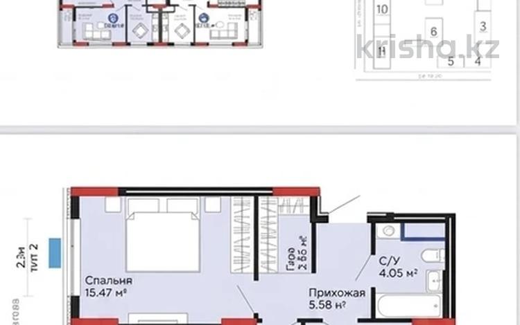 2-комнатная квартира · 54 м² · 11/12 этаж, Е-15 5 за 34 млн ₸ в Астане, Нура р-н — фото 2