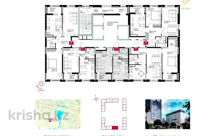 1-бөлмелі пәтер · 38.1 м² · 10/18 қабат, Е-36 6, бағасы: 26 млн ₸ в Астане, Нура р-н — фото 2