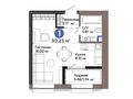 1-комнатная квартира · 30.23 м², Е 909 29 за ~ 22.6 млн 〒 в Астане, Нура р-н — фото 3