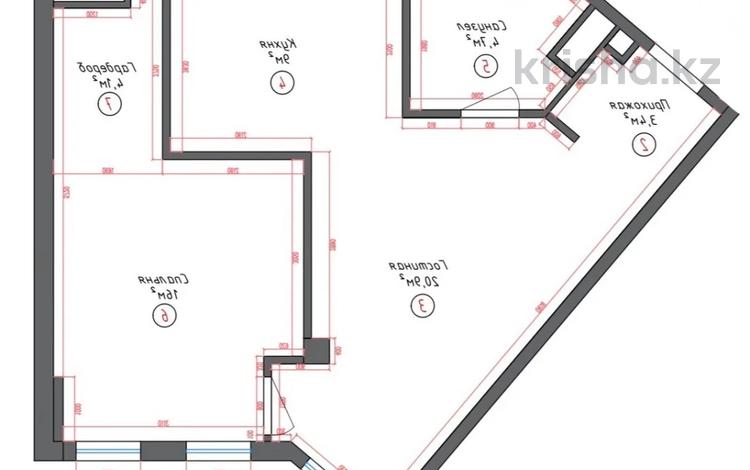 2-бөлмелі пәтер · 59.3 м² · 2/10 қабат, Азильхан Нуршаихов 6, бағасы: ~ 32.6 млн ₸ в Астане, Нура р-н — фото 11