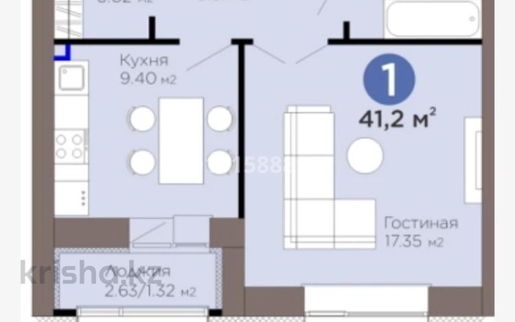 1-комнатная квартира · 42 м² · 6/9 этаж, Турар Рыскулов 18/5 за 31.5 млн ₸ в Астане, Есильский р-н — фото 2