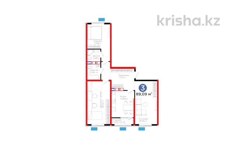 3-бөлмелі пәтер · 90 м², ул. Алатау батыра, бағасы: 37.5 млн ₸ в Шымкенте, Абайский р-н — фото 7