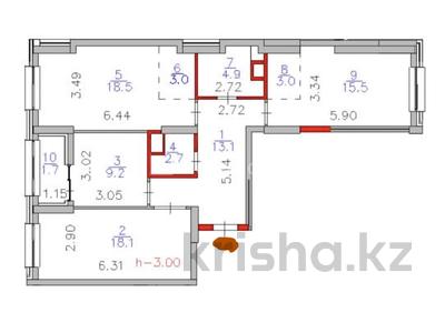 3-бөлмелі пәтер · 89.7 м², Шамши Калдаяков 60В, бағасы: ~ 43.1 млн ₸ в Астане, Сарайшык р-н