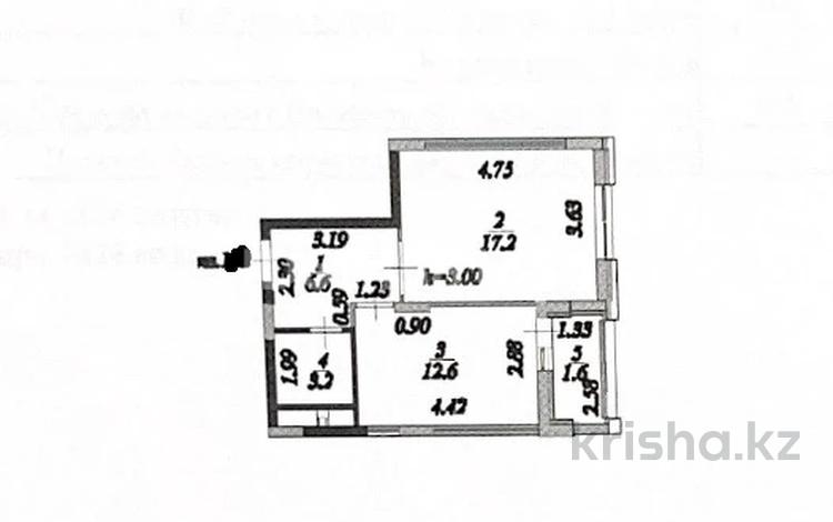 1-комнатная квартира, 41.2 м², 4/9 этаж, Әлихан Бөкейхан 18/1 стр за 23.5 млн 〒 в Астане, Есильский р-н — фото 2