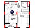 2-бөлмелі пәтер · 44.28 м² · 9/12 қабат, Улы Дала 14, бағасы: 27 млн ₸ в Астане, Нура р-н — фото 3