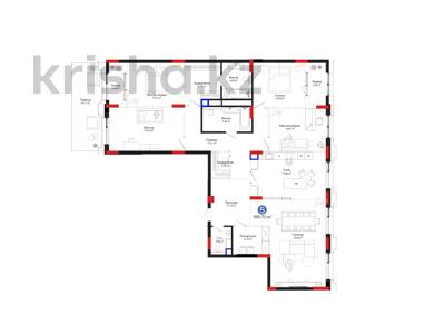 5-комнатная квартира · 185.1 м² · 2/8 этаж, Переулок Тасшокы 4 — Квартира с террасой за ~ 207.7 млн 〒 в Астане, Алматы р-н