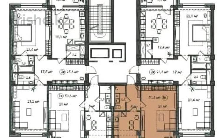 1-бөлмелі пәтер · 50.6 м² · 5/13 қабат, Гумар Караш 76, бағасы: 17.5 млн 〒 в Астане, р-н Байконур — фото 16