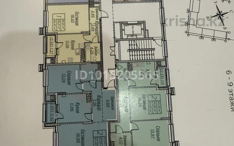 2-бөлмелі пәтер · 56 м² · 7/9 қабат, Толеметова 106/3, бағасы: 24 млн ₸ в Шымкенте, Абайский р-н — фото 2