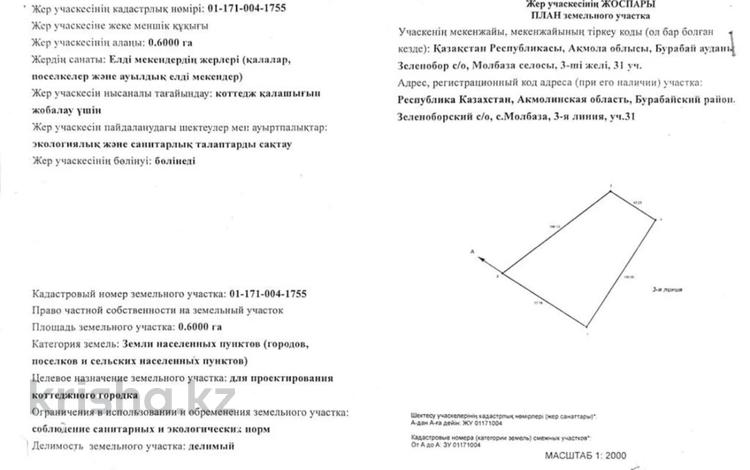 Жер телімі 60 га, 3я линия, бағасы: 18 млн 〒 в Щучинске — фото 2