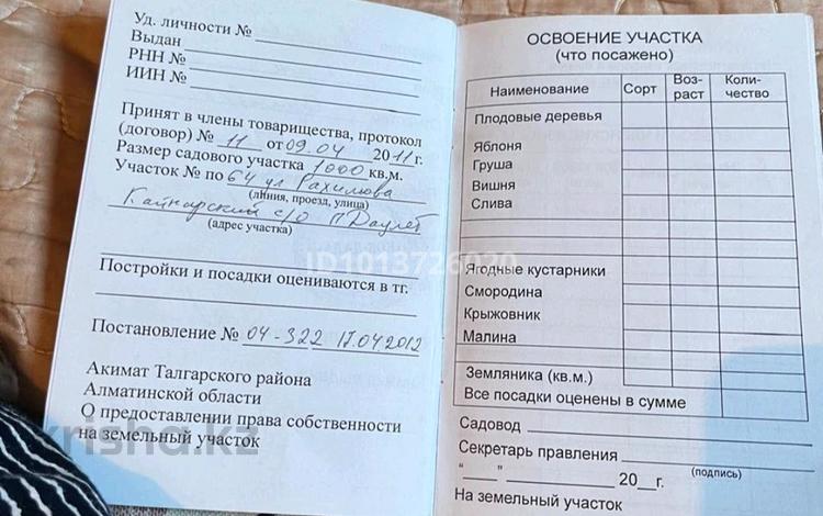 Участок · 10 соток, Рахимова 64 — Мечеть за 6.5 млн ₸ в Алматинской обл., Талгарский р-н — фото 2