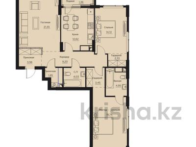 3-комнатная квартира · 99 м² · 7/12 этаж, Тауелсиздик 40 за 64 млн 〒 в Астане, Алматы р-н