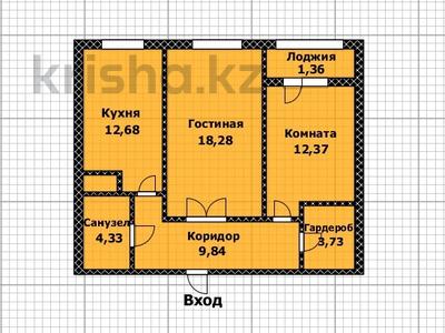 2-комнатная квартира, 63 м², 9/13 этаж, Султан Бейбарыс 14 за 17.3 млн 〒 в Астане, Сарыарка р-н