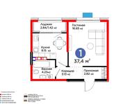 1-комнатная квартира · 37.4 м² · 5/6 этаж, мкр Кайрат, Тараз 8/1 — Апорт Кульджинский тракт за 31 млн ₸ в Алматы, Турксибский р-н