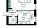 1-бөлмелі пәтер · 41.26 м² · 3/12 қабат, ул. Жошы хан 12/3 — ЦЕНА УКАЗАНА В ИПОТЕКУ И ЗА НАЛИЧНЫЙ РАСЧЕТ, бағасы: 31 млн ₸ в Астане, Есильский р-н