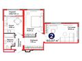 2-комнатная квартира · 60.07 м² · 3/9 этаж, Аль-Фараби 46/21 за ~ 41.4 млн ₸ в Астане, Есильский р-н — фото 3
