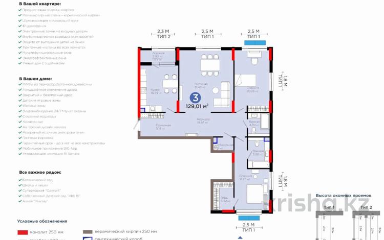 3-комнатная квартира · 130 м² · 5/9 этаж, Туркестан 16/3 за 148 млн ₸ в Астане, Есильский р-н — фото 9