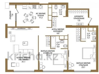 3-комнатная квартира · 123.5 м² · 19/21 этаж, Аль-Фараби — Сейфуллина за 112 млн 〒 в Алматы