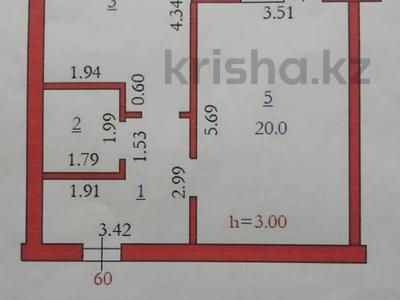 1-бөлмелі пәтер · 46.3 м² · 4/8 қабат, Алтын орда ш/а., бағасы: 15.5 млн ₸ в Актобе, мкр. Алтын орда