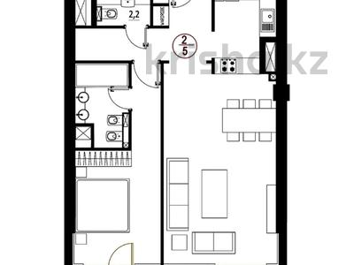 2-комнатная квартира · 79.5 м² · 7/9 этаж, Сейфуллина 597/7 — Сатпаева за ~ 75.5 млн ₸ в Алматы, Алмалинский р-н