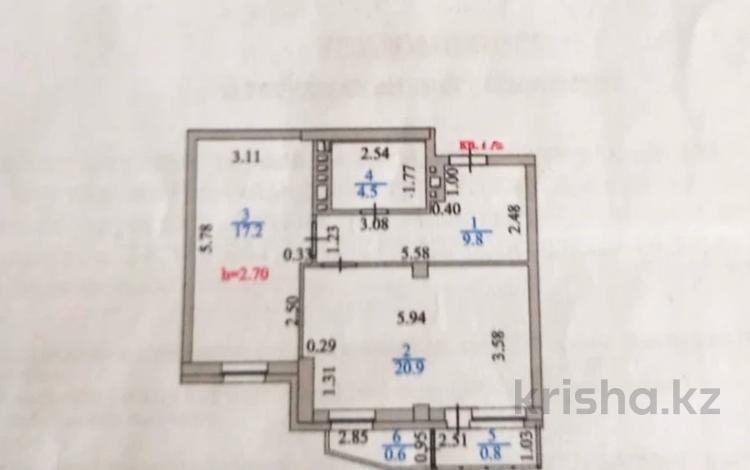 2-комнатная квартира · 54 м² · 9/9 этаж, Сатпаева — Евразия