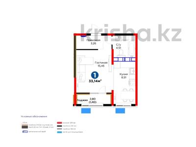 1-бөлмелі пәтер · 34 м², ул. Алатау батыра, бағасы: ~ 17.8 млн ₸ в Шымкенте, Абайский р-н