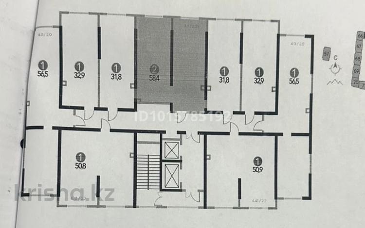 2-комнатная квартира · 58 м² · 7/12 этаж, мкр Кулагер 1 за 26.5 млн ₸ в Алматы, Жетысуский р-н — фото 2