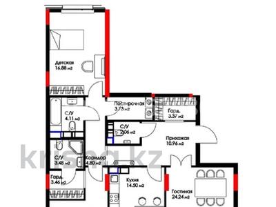 3-комнатная квартира, 110 м², 4/9 этаж, Е-899 2а за 72 млн 〒 в Астане, Нура р-н