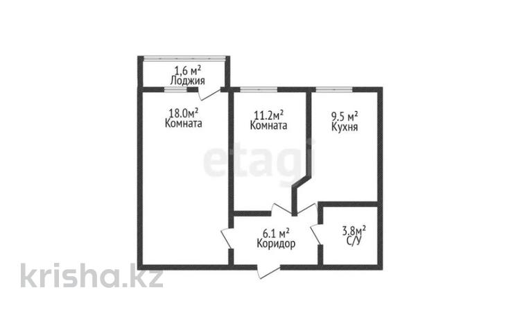 2-комнатная квартира, 50.2 м², 9/9 этаж, Береке 63