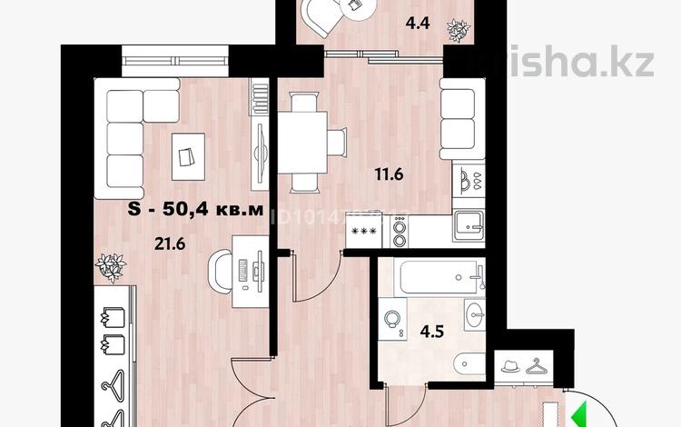 1-комнатная квартира · 50.4 м² · 4/5 этаж, мкр. Алтын орда 18п/2 за ~ 16.2 млн ₸ в Актобе — фото 2