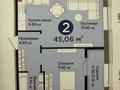2-бөлмелі пәтер · 45.06 м² · 10/12 қабат, Е 909 31 — Aйтматова Улы Дала, бағасы: 34 млн ₸ в Астане, Нура р-н