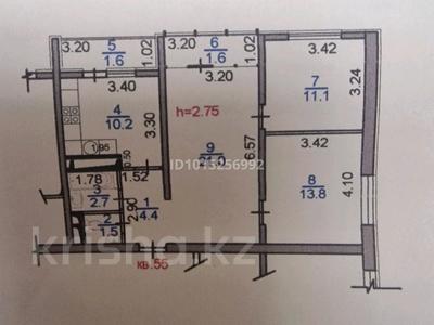 3-комнатная квартира · 67.9 м² · 2/12 этаж, мкр Дарабоз 19 за 48 млн ₸ в Алматы, Алатауский р-н