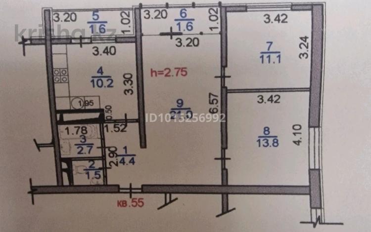 3-комнатная квартира · 67.9 м² · 2/12 этаж, мкр Дарабоз 19 за 48 млн ₸ в Алматы, Алатауский р-н — фото 2