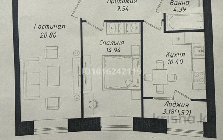 2-комнатная квартира · 59.66 м² · 7/9 этаж, Шамши Калдаяков 53 — калдаякова тынышпаева за 36 млн ₸ в Астане, Сарайшык р-н — фото 2