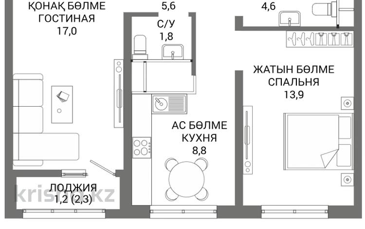 2-комнатная квартира · 52.9 м² · 2/16 этаж, Мангилик Ел 74 — БЕЗ КОМИССИИ! Выбор по этажам! за ~ 28.6 млн ₸ в Астане — фото 11
