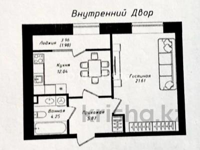 1-бөлмелі пәтер · 46 м² · 9/12 қабат, Чингиз Айтматов 77/11, бағасы: 22.5 млн ₸ в Астане, Сарыарка р-н