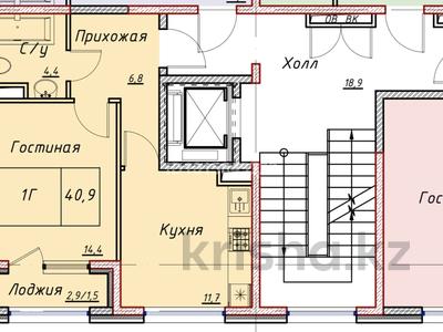 1-комнатная квартира · 40.9 м² · 5/6 этаж, мкр Коктобе, Талгата Бигельдинова 138 за ~ 44.8 млн ₸ в Алматы, Медеуский р-н