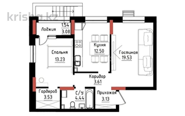 2-бөлмелі пәтер · 61.5 м² · 2/9 қабат, Чингиз Айтматов 24/4, бағасы: 38.5 млн ₸ в Астане, Нура р-н — фото 4